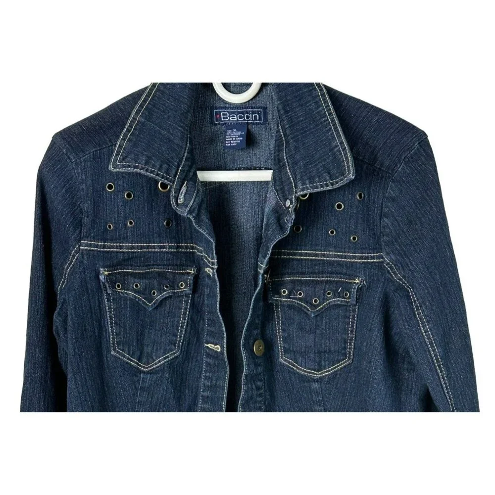 Baccin Size XL Women's Long Sleeve Blue Demin Jacket